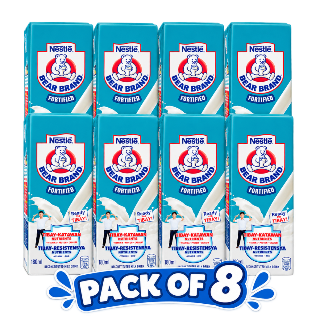 Bear Brand Fortified Ready-to-Drink 180 ml, pack of 8