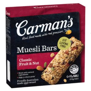 Carman’s Classic Fruit & Nut Muesli Bars, 6 bars x 45 g (Nature’s Harvest)