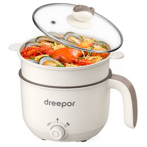 Dreepor Mini Rice Cooker with Steamer, 1.8 L multi hot pot (Dreepor Official Store)