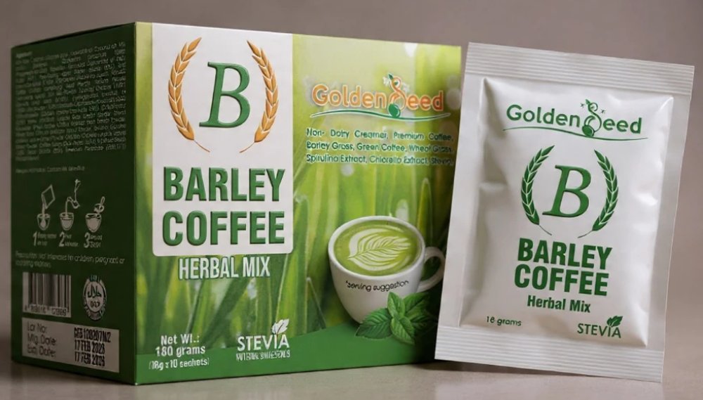Golden Seed Barley Coffee, instant herbal mix, 10 x 18g sachets (Golden Seed Coffee)