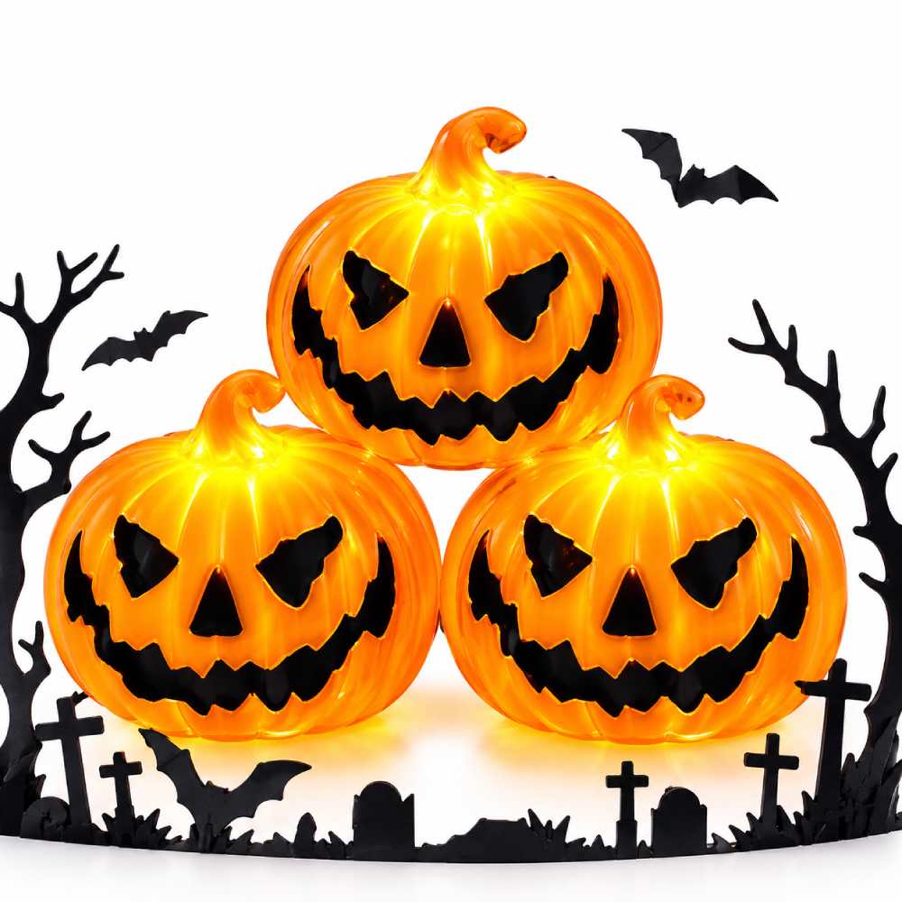 Halloween LED Pumpkin Lamps, Portable, Battery Included (SK Kids Republic)
