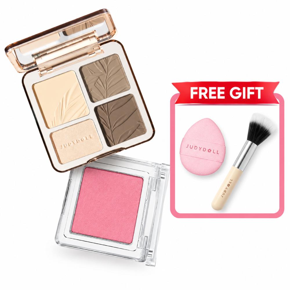 Judydoll Halloween Bundle: Highlight and Contour Palette plus Pretty Blush (Judydoll Official Store)