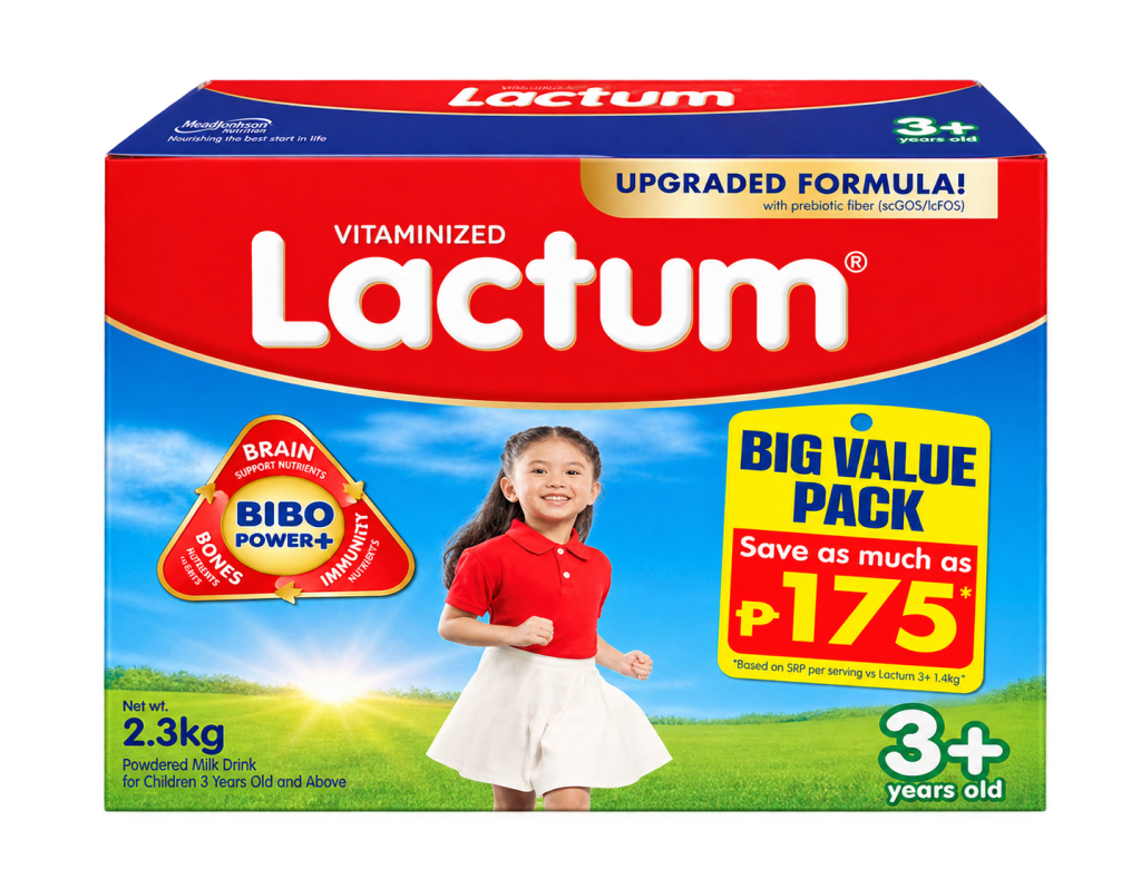 Vitaminized Lactum 3+ Plain Powdered Milk Drink for Children Above 3 Years Old, 2.3 kg