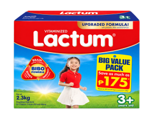 Vitaminized Lactum 3+ Plain Powdered Milk Drink for Children Above 3 Years Old, 2.3 kg