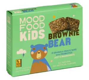 MOOD FOOD KiDS Brownie Bear Granola Snack Bars with Probiotics, 4 bars x 28 g (Mood Food)