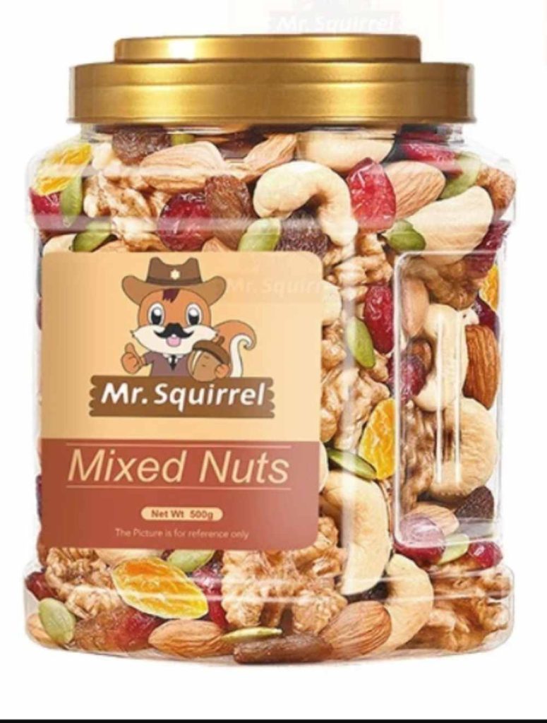 Mr. Squirrel 7 in 1 Mixed Nuts and Fruits Trail Mix, 500 g can (Mr.Squirrel-Snack Lovers)