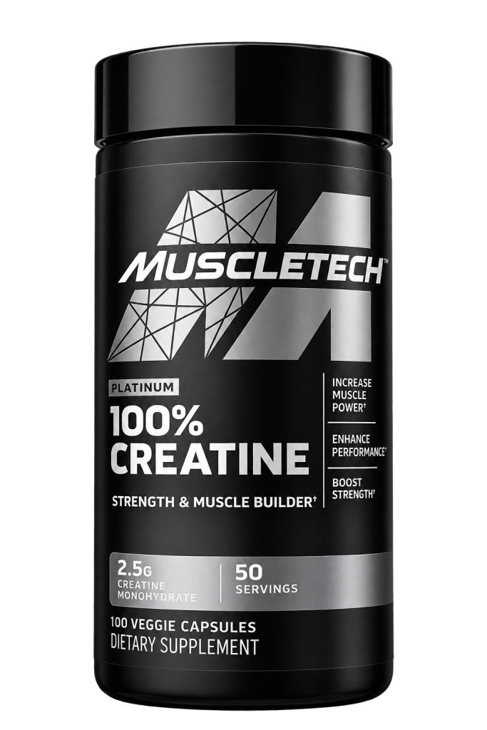 MuscleTech Platinum 100% Creatine Capsules, 100 veggie caps