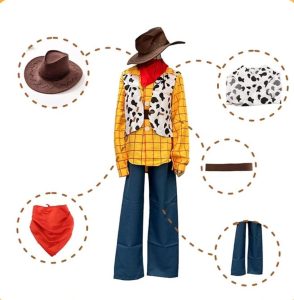 Toy Story Woody Cowboy Costume 6-Piece Set for Kids (Kiumo Official Store)