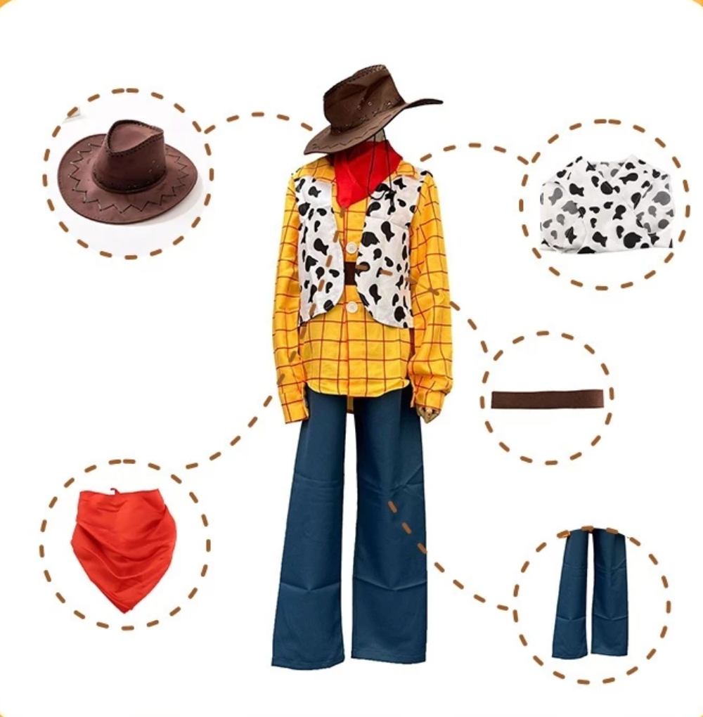 Toy Story Woody Cowboy Costume 6-Piece Set for Kids (Kiumo Official Store)