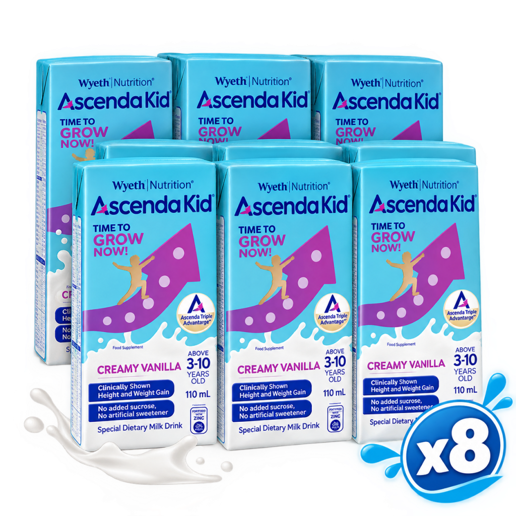 Ascenda Kid Vanilla Ready-to-Drink 110 ml, bundle of 8