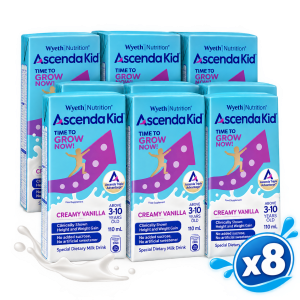 Ascenda Kid Vanilla Ready-to-Drink 110 ml, bundle of 8