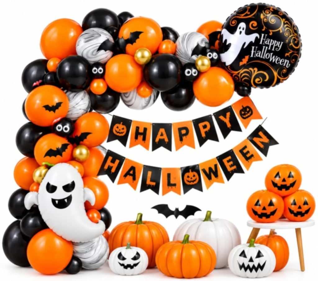 Agar.Shop All In 1 Halloween Theme Party Decoration Ghost, Skull and Pumpkin Balloon Set (agar.shop)