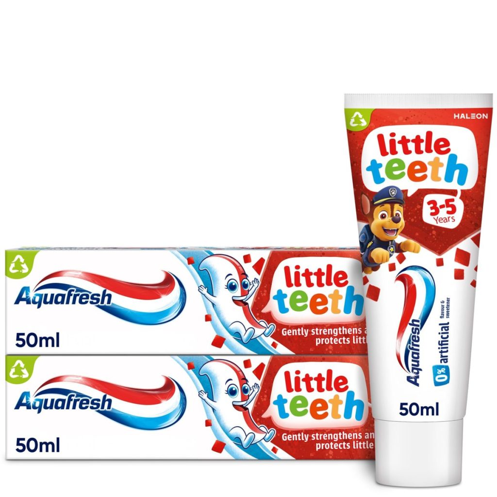 Aquafresh Little Teeth Kids’ Toothpaste 50ml (3-5 Years), Twin Pack (Haleon Official Store)