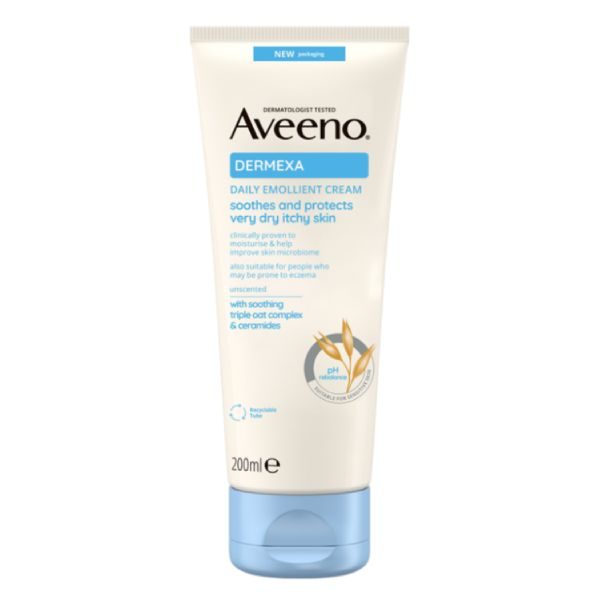 Aveeno Dermexa Cream 200 ml for dry, itchy, eczema-prone skin