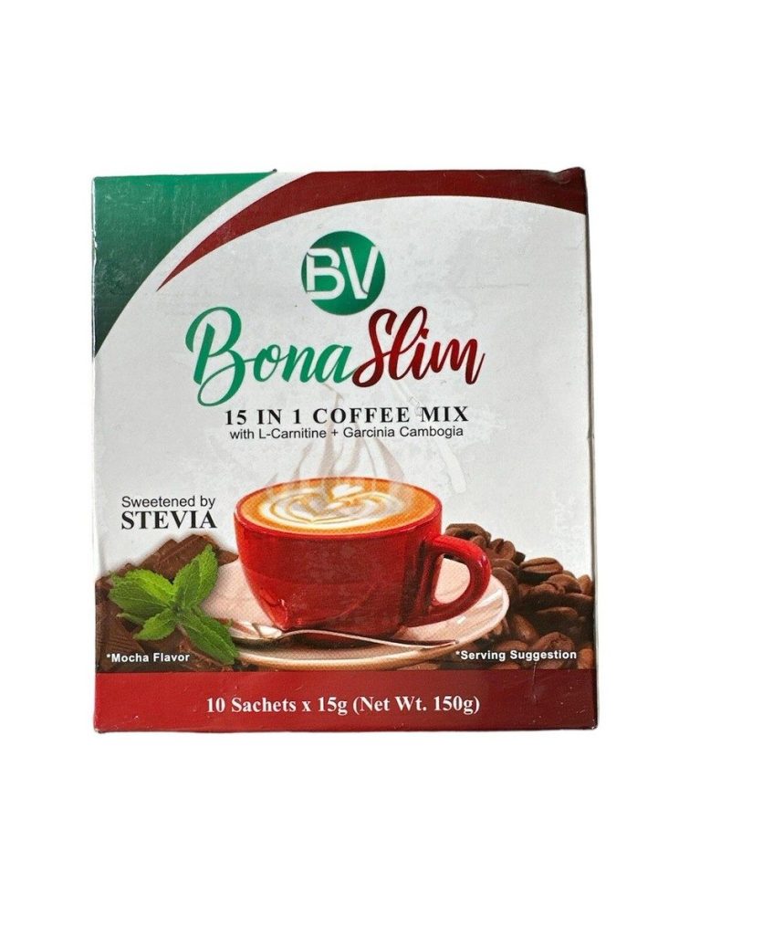 BonaSlim 15-in-1 Coffee with L-Carnitine, Garcinia Cambogia and Stevia, Mocha