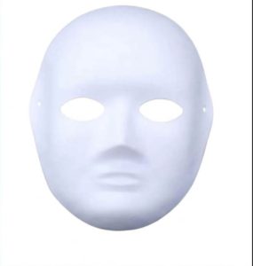 DIY White Paper Full Face Mask for Painting, Halloween and Masquerade (bookstore2)