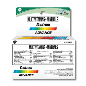 Centrum Advance Multivitamins and Minerals, 30 tablets