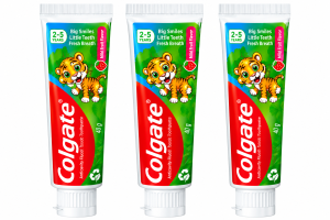 Colgate Anti-Cavity Kids (2-5 Years) Toothpaste, Tiger, Strawberry, 40g Value Pack of 3 (Official Store)