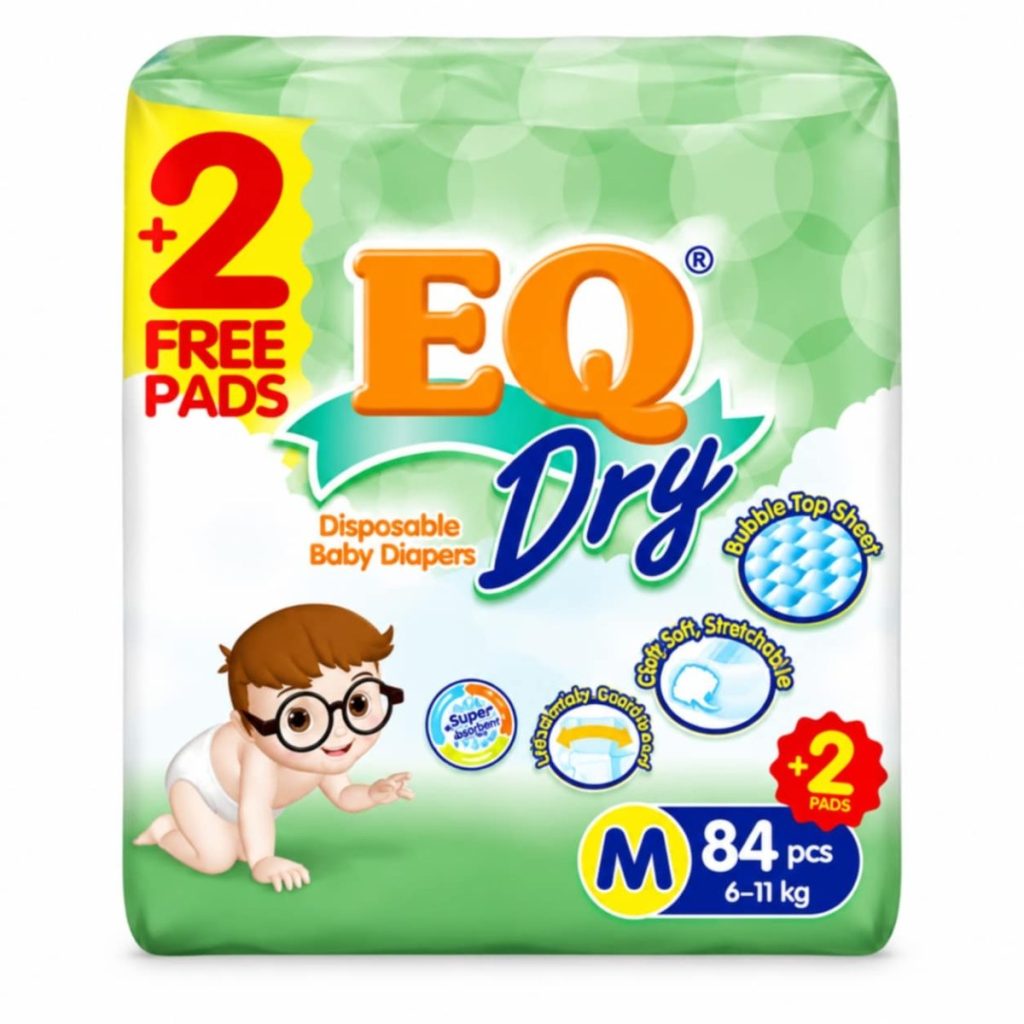 EQ Dry Disposable Baby Diapers Medium 84s (Watsons Official Store)