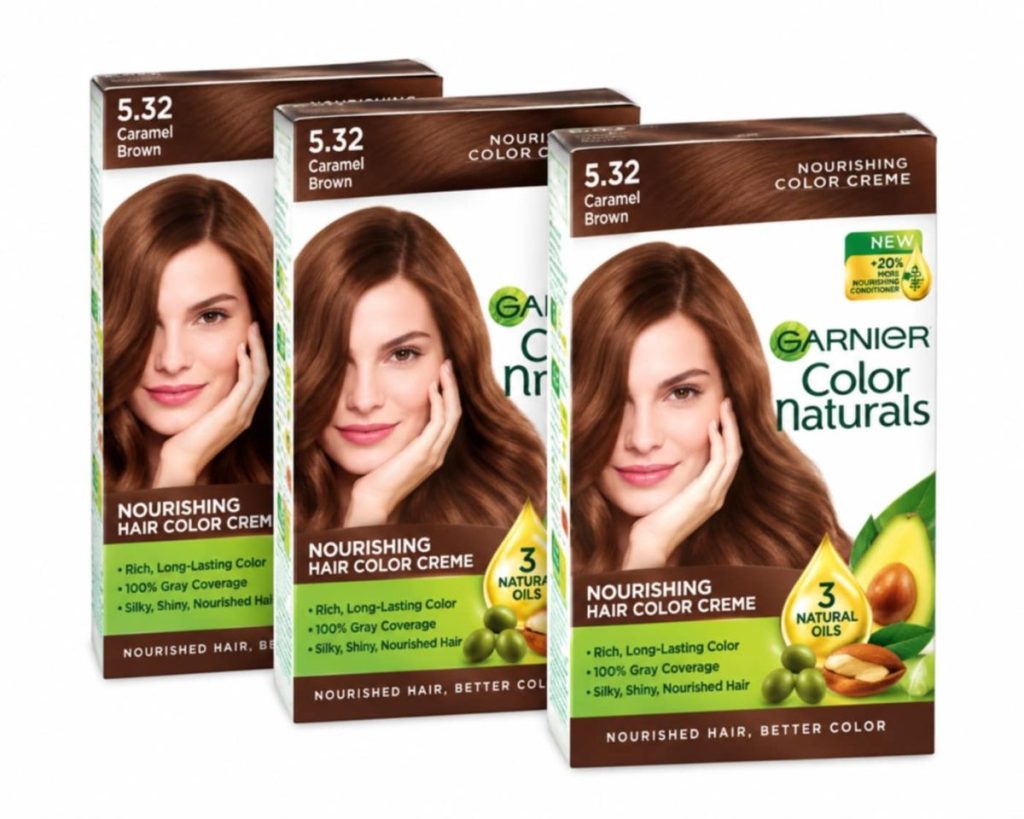 Garnier Color Naturals Shade 5.32 Caramel Brown, no-ammonia hair color (Garnier Official Store)