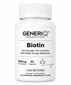 Generiq Biotin 900 mcg, 60 capsules