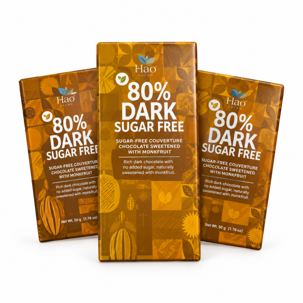 Hao Cacao 80% Sugar-Free Dark Chocolate, 16 g, 35 g or 65 g (Hao Cacao)