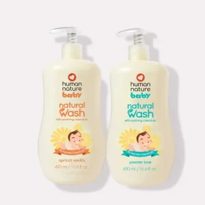Human Nature Natural Baby Wash with Soothing Calendula (190 ml / 490 ml / 1 L)