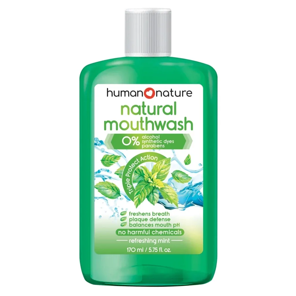 Human Nature Natural Mouthwash, alcohol-free, 170ml (Human Nature Official Store)