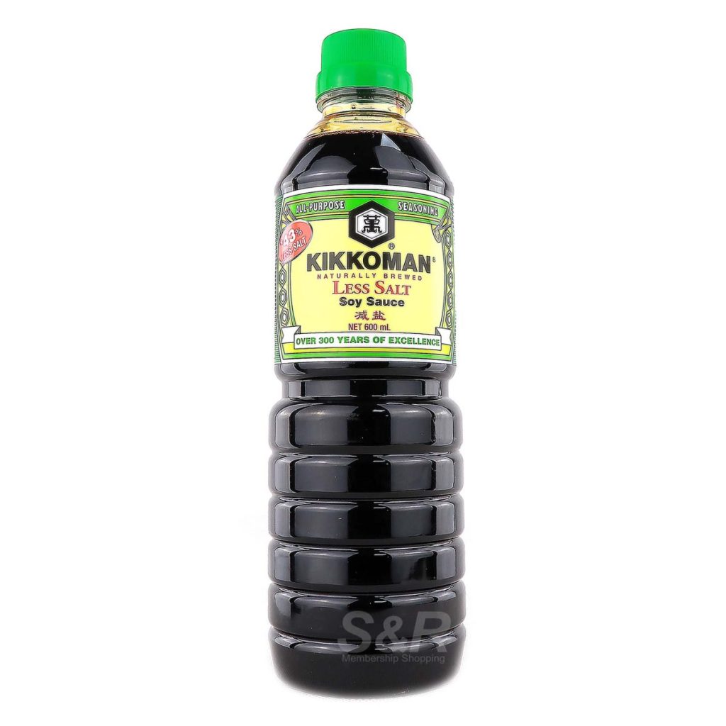 Kikkoman Naturally Brewed Less Salt Soy Sauce 600 ml (S&R Membership Shopping)