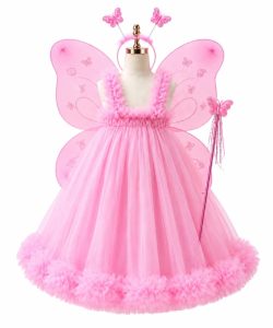 Fairy Costume Tutu Dress with Wings and Magic Wand for Girls (Little Angels Baby Needs)