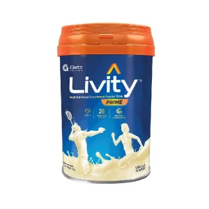 Livity Prime Adult Nutritional Supplement Powder Drink Vanilla 400 g