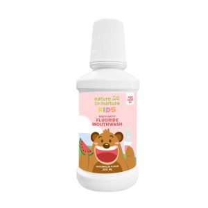 Nature to Nurture Kids Anticavity Fluoride Mouthwash 200ml, Watermelon, ages 6+ (Nature to Nurture)