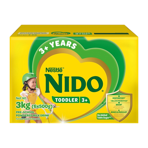 NIDO 3+ Growing-Up Milk Powder for Children 3+, 3 kg with free tumbler (Nestlé & Wyeth Nutrition)