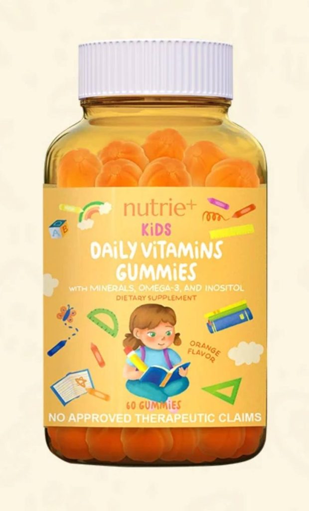 Nutrie Kids Daily Multivitamin Gummies with Omega-3, EPA and DHA, 60 gummies