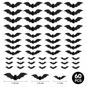 60 Pcs Halloween 3D Bat and Spider Wall Stickers (Olle.PH)