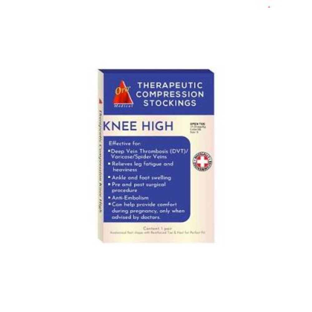 ORO Therapeutic Compression Stockings, Knee High Open Toe, 15-20 mmHg (ORO Socks & Stockings PH)