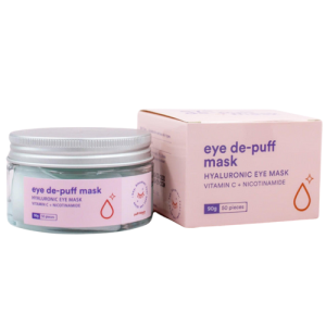 Puff and Bloom Eye De-puff Hyaluronic Eye Mask, Vitamin C and Retinol (Pink Witch)