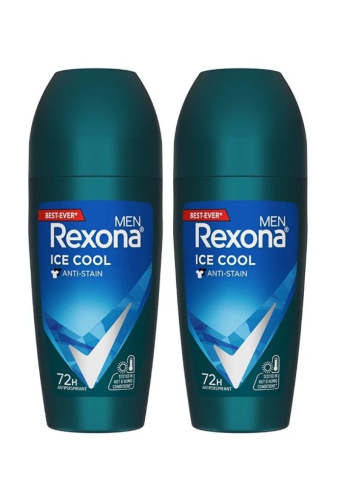 Rexona Men Motionsense Roll On Antiperspirant Ice Cool, 45 ml, bundle of 2 (Unilever Beauty Official Store)