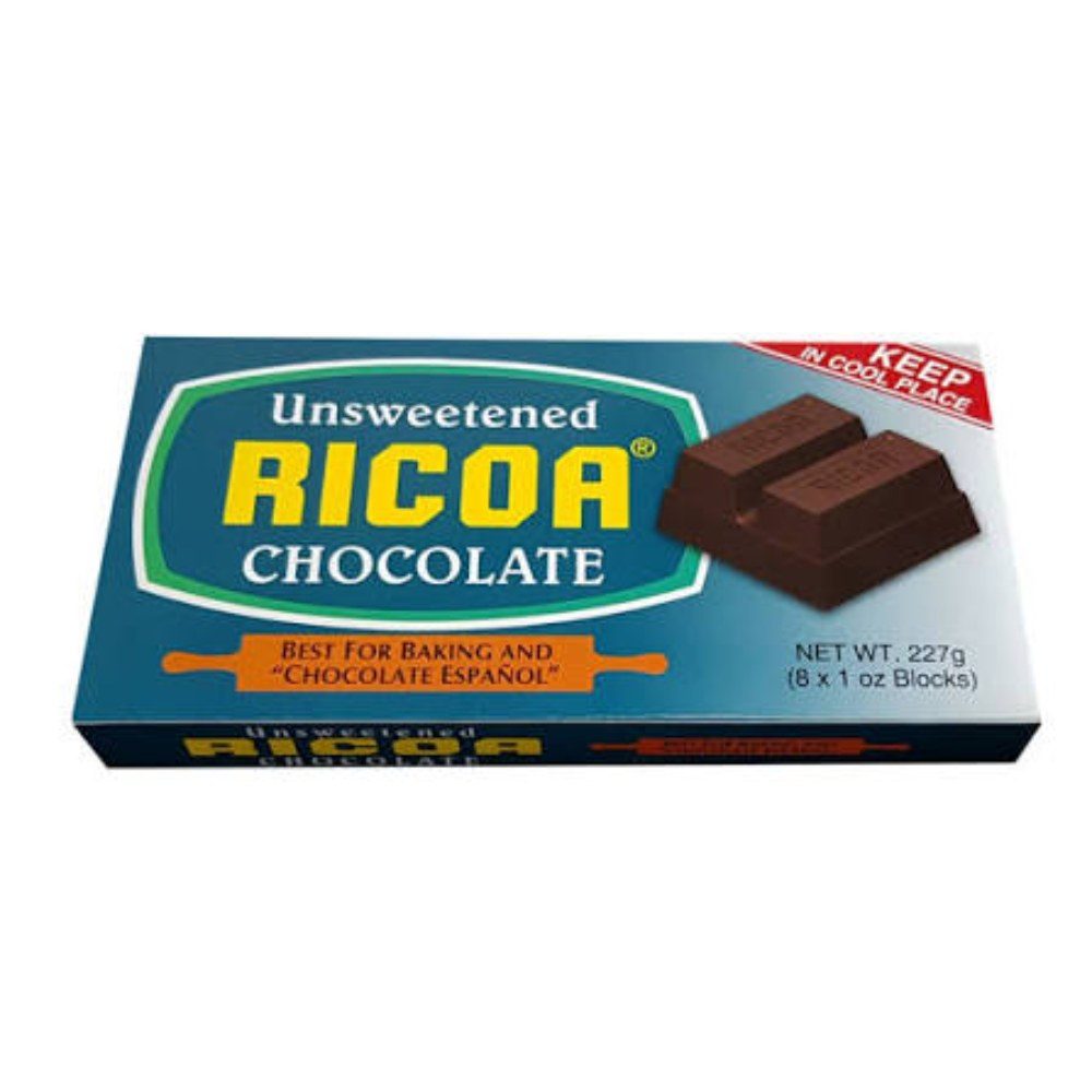Ricoa Unsweetened Chocolate Blocks 8 x 1 oz, 227 g (Little Retail PH)