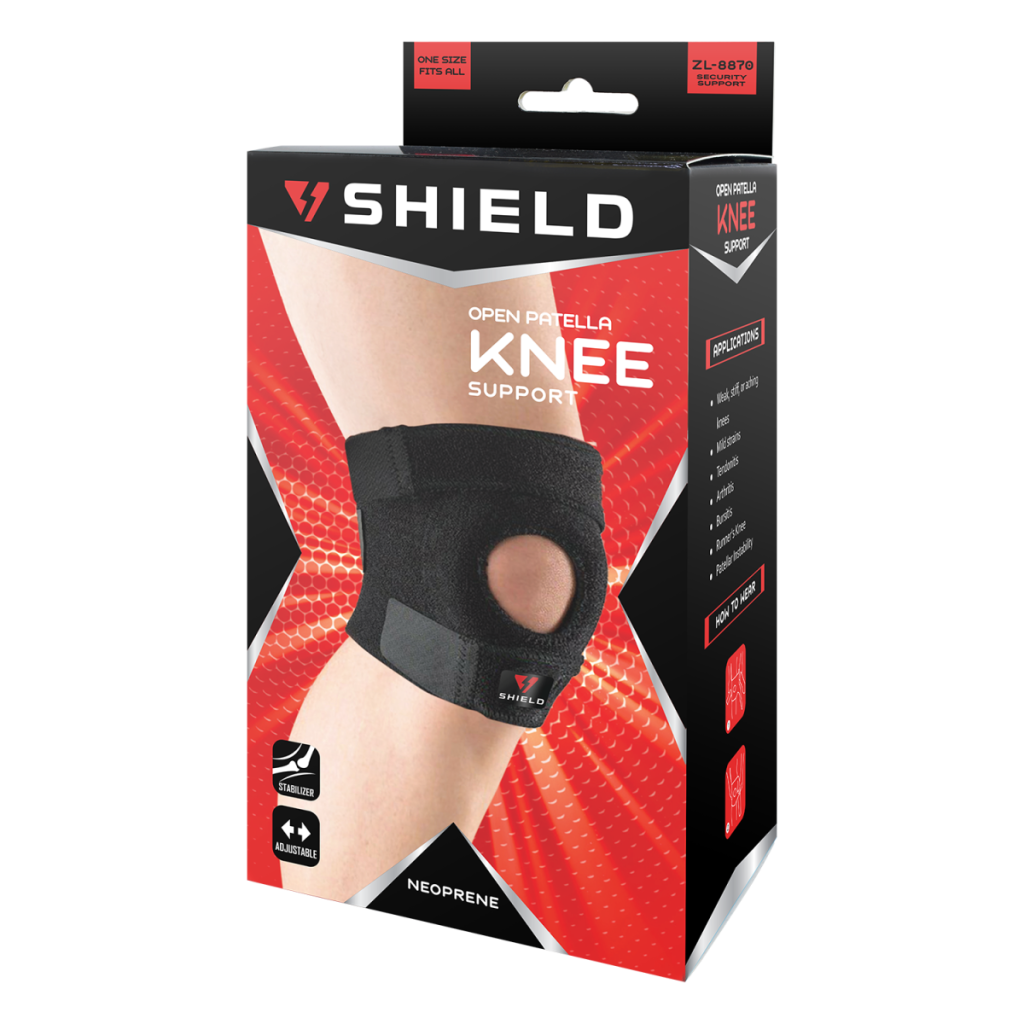Shield ZL-8870 Open Patella Knee Support, neoprene (redfusionmusicnsports)