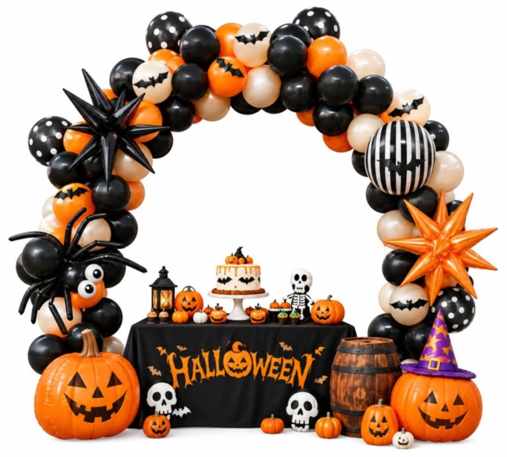 127 Pcs Halloween Eyeball Balloon Garland Arch Kit, Black and Orange (Shopee Choice Global)