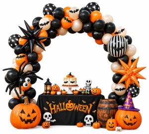 127 Pcs Halloween Eyeball Balloon Garland Arch Kit, Black and Orange (Shopee Choice Global)