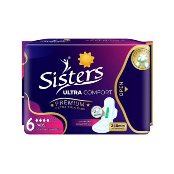Sisters Ultra Thin Pads with Wings, 6 pads (Megasoft Hygienic Products)